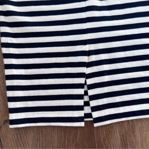 J. Crew Women's Knit Pencil Skirt Navy Blue & White Striped Cotton L7578 SZ 00 - Picture 11 of 13